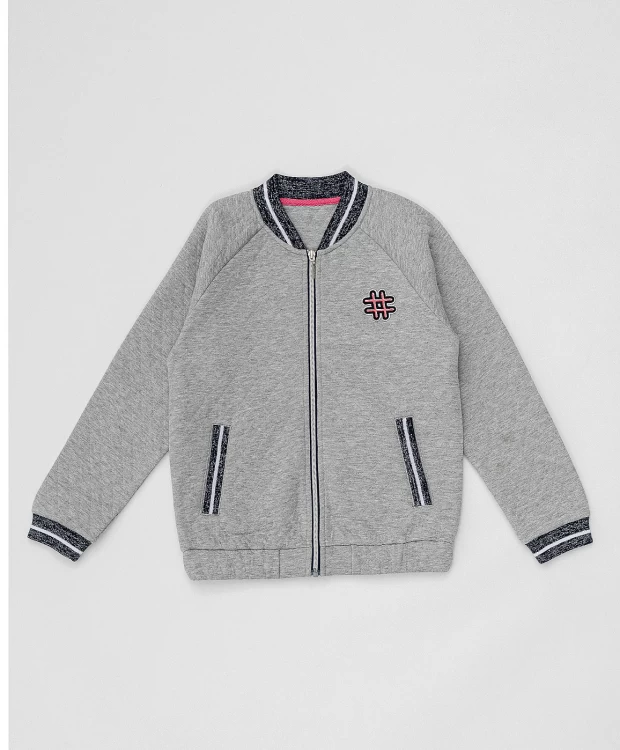 фото Серая стеганная толстовка button blue (146)