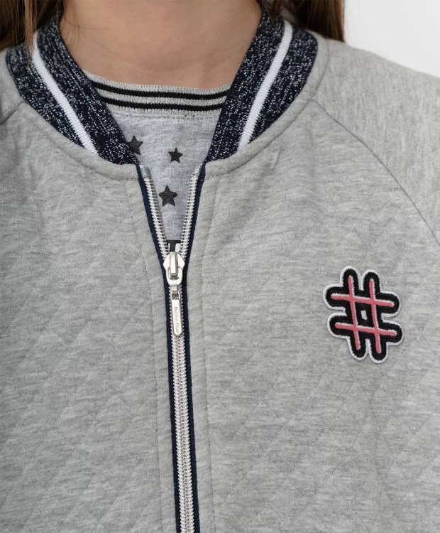 фото Серая стеганная толстовка button blue (146)