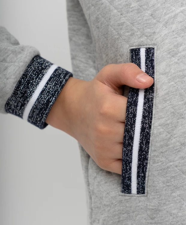 фото Серая стеганная толстовка button blue (146)