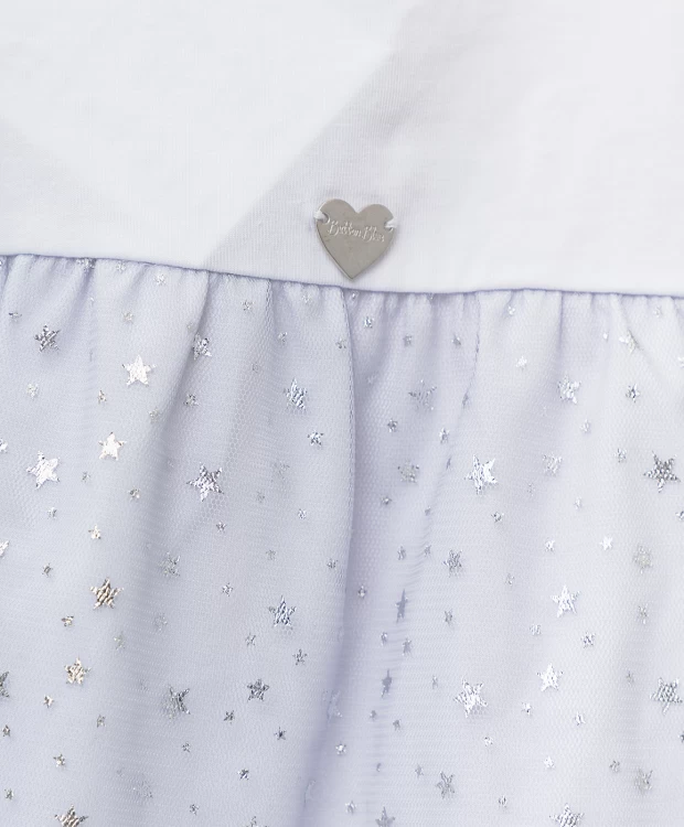 фото Белая футболка с сеткой button blue (98)