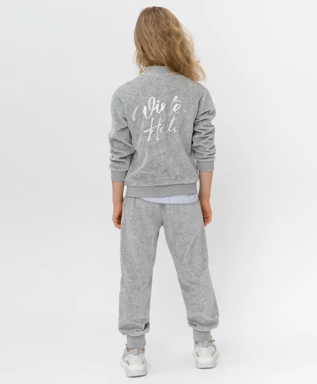 фото Серая велюровая толстовка button blue (116)