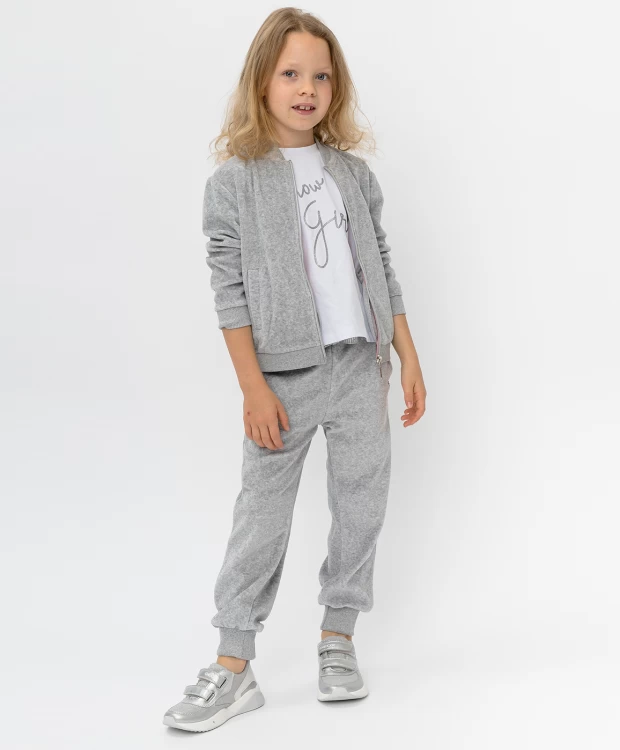 фото Серая велюровая толстовка button blue (116)