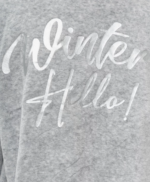 фото Серая велюровая толстовка button blue (116)