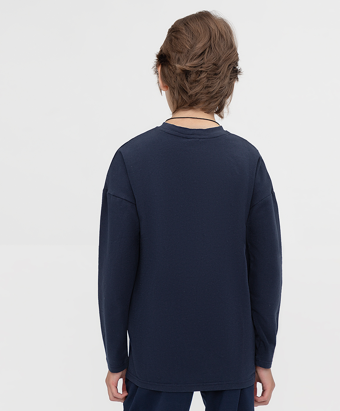 фото Футболка синяя с длинным рукавом button blue