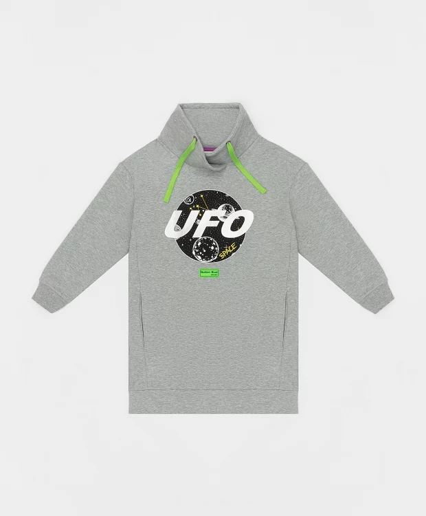 фото Худи удлиненное с принтом button blue (152)