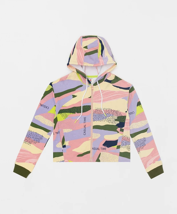 фото Толстовка на молнии с принтом button blue (140)