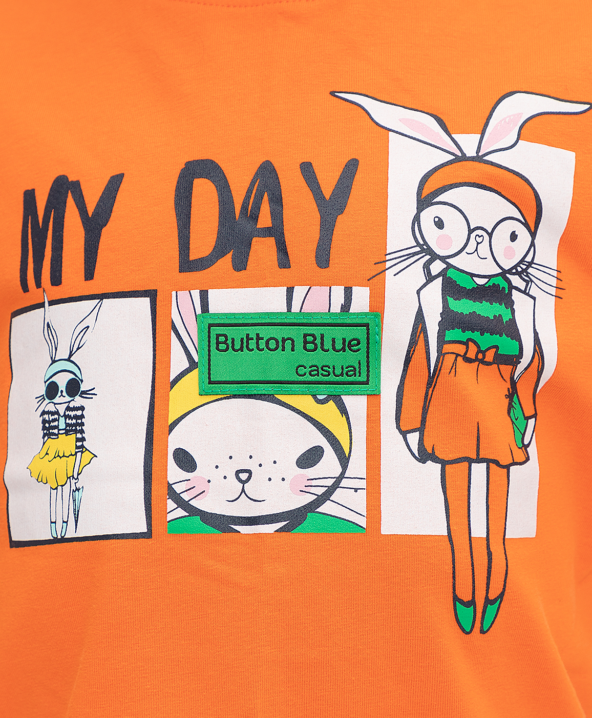 фото Футболка с длинным рукавом оранжевая button blue