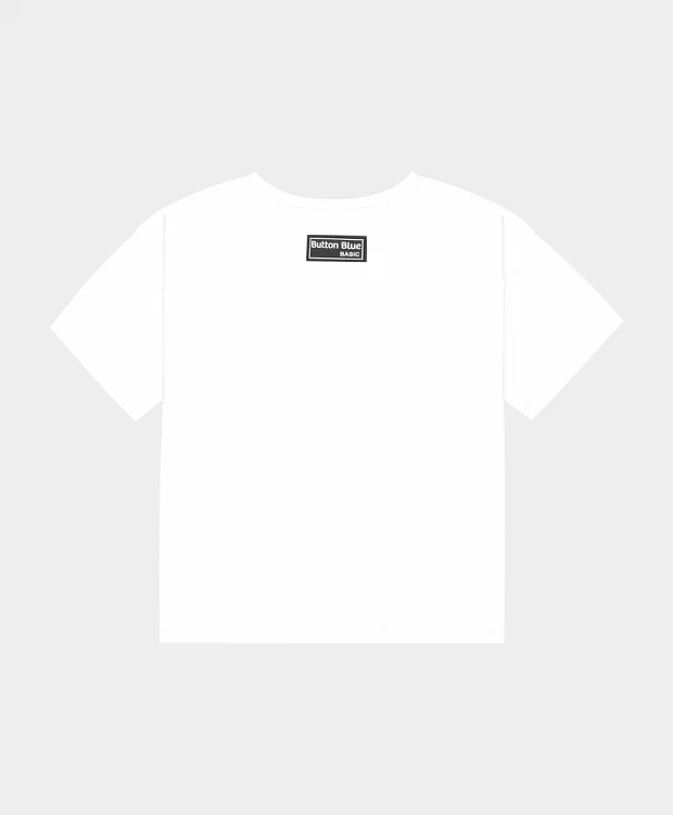 фото Футболка со спущенным рукавом и принтом белая button blue (122)