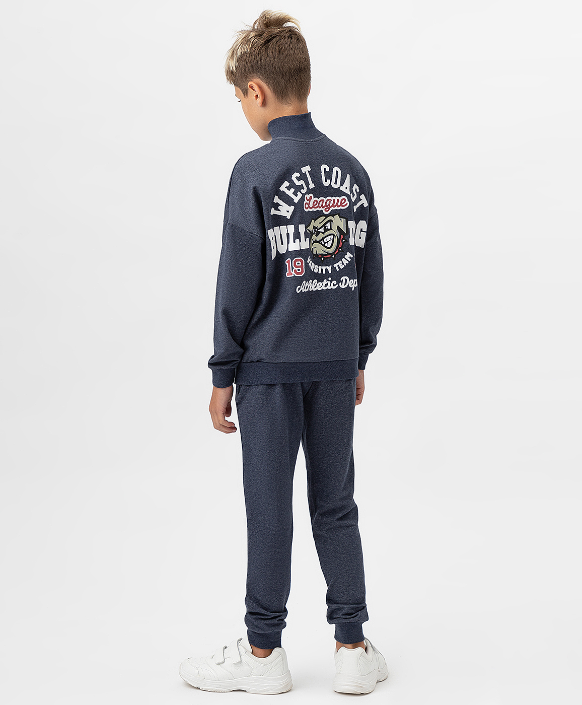 фото Брюки-джоггеры с карманами синие button blue