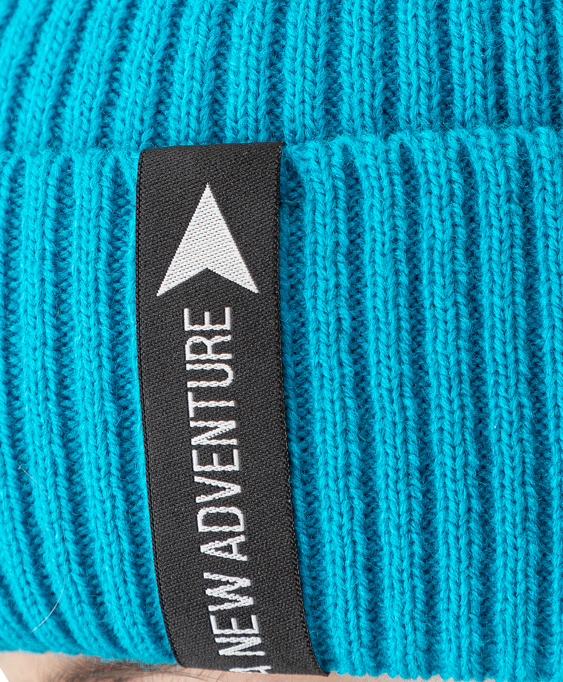 фото Шапка вязаная на флисовой подкладке голубая button blue