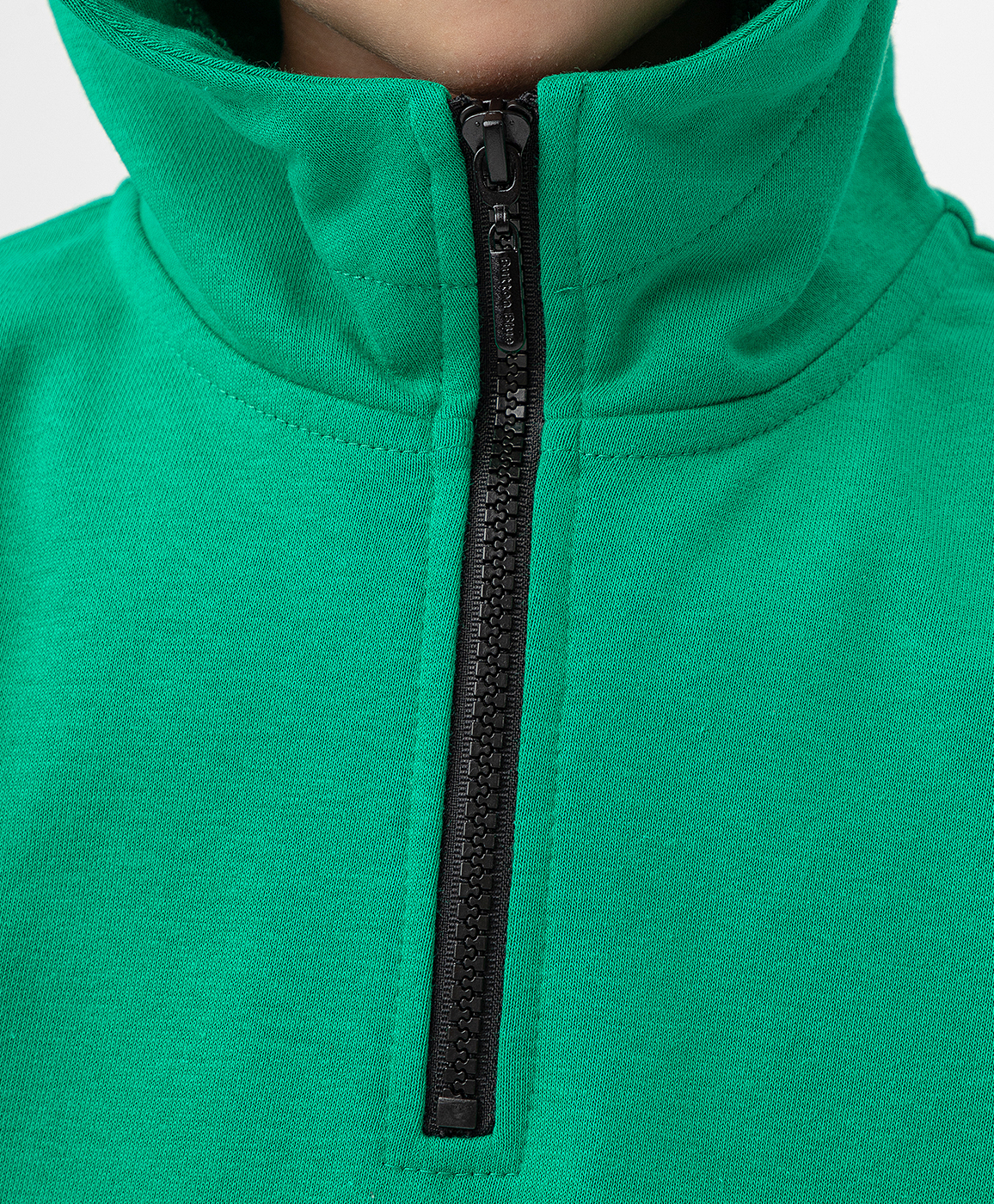 фото Худи с застежкой на молнию и карманом-кенгуру зеленое button blue