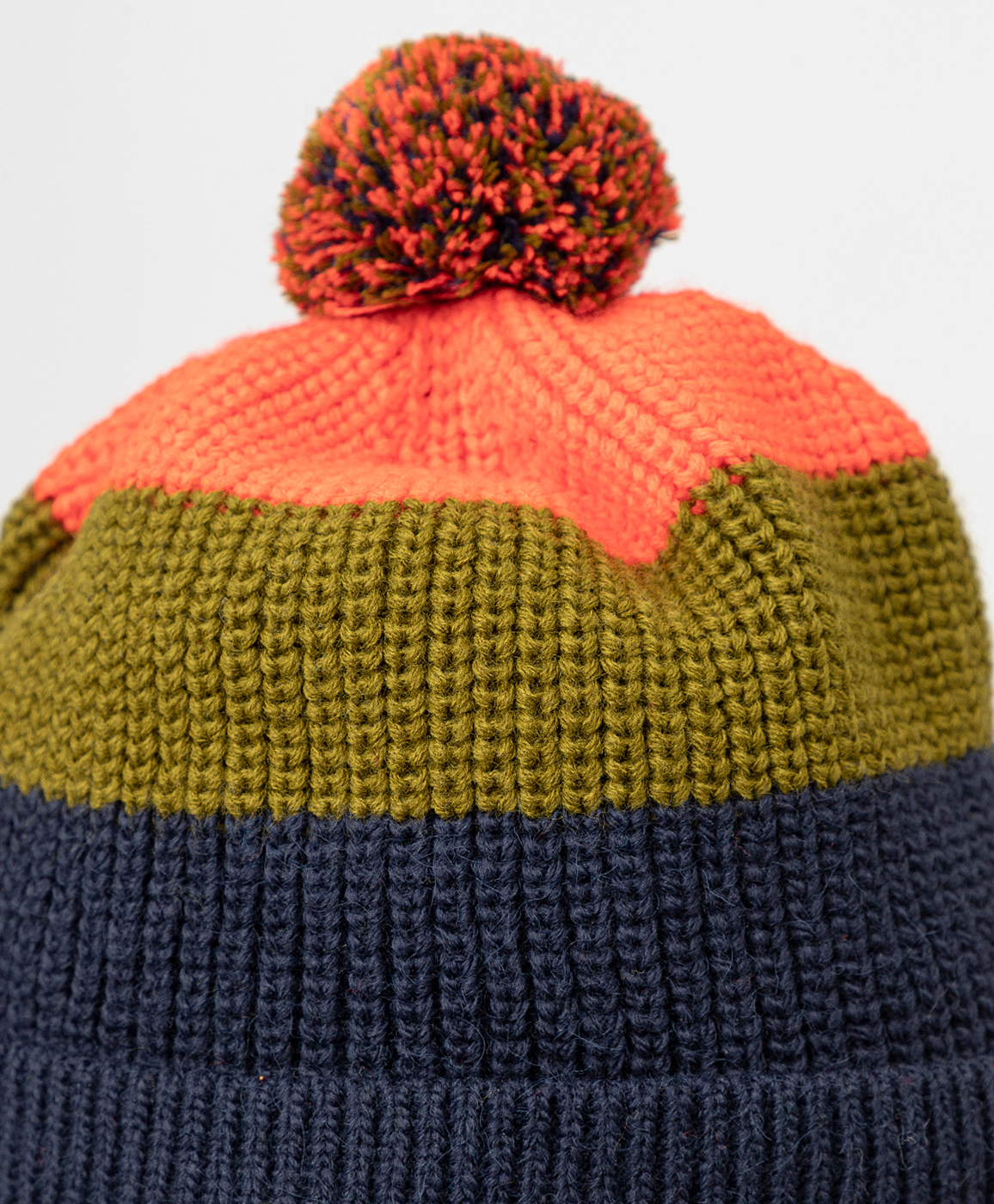 фото Шапка вязаная с помпоном разноцветная button blue