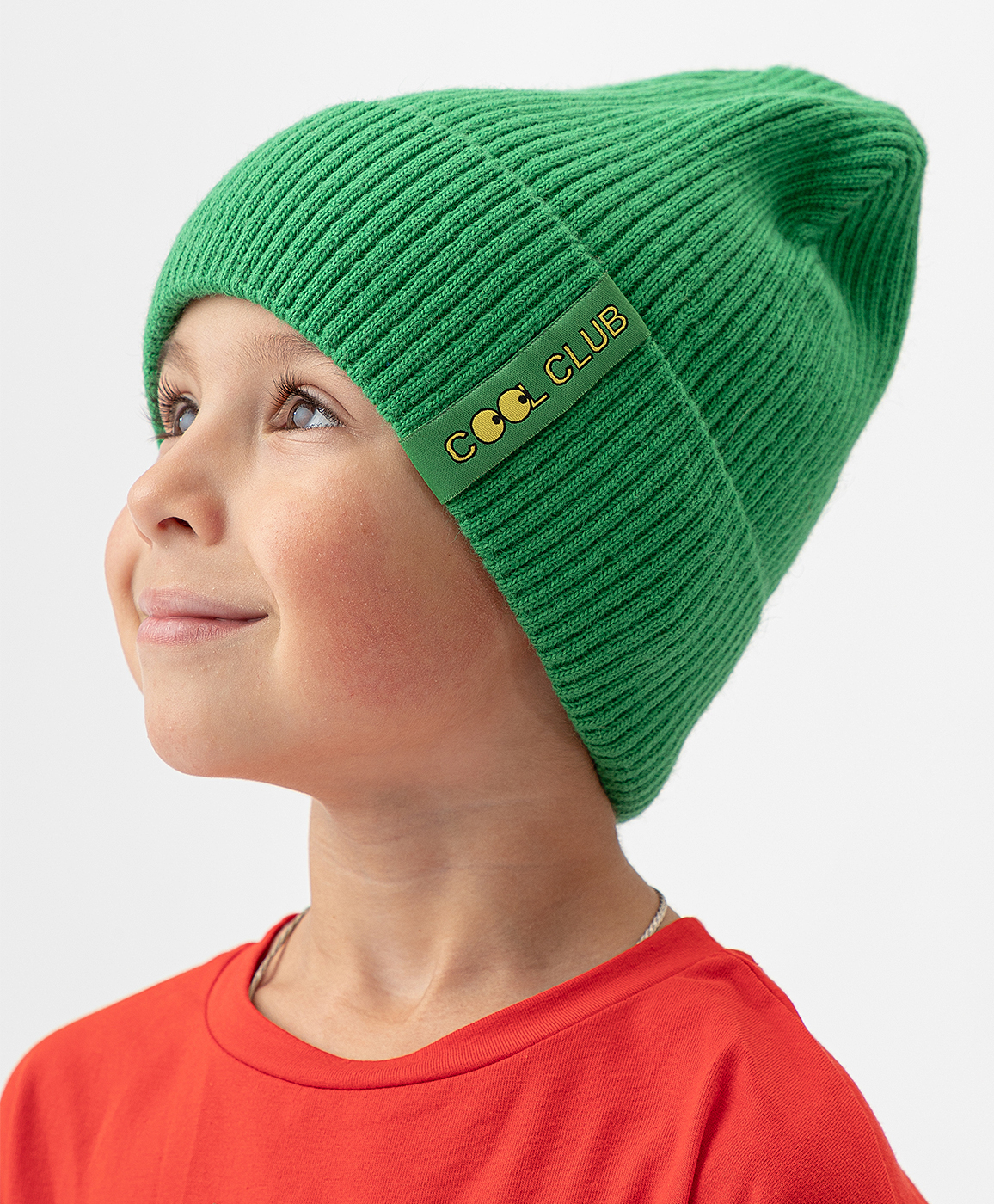 фото Шапка вязаная зеленая button blue