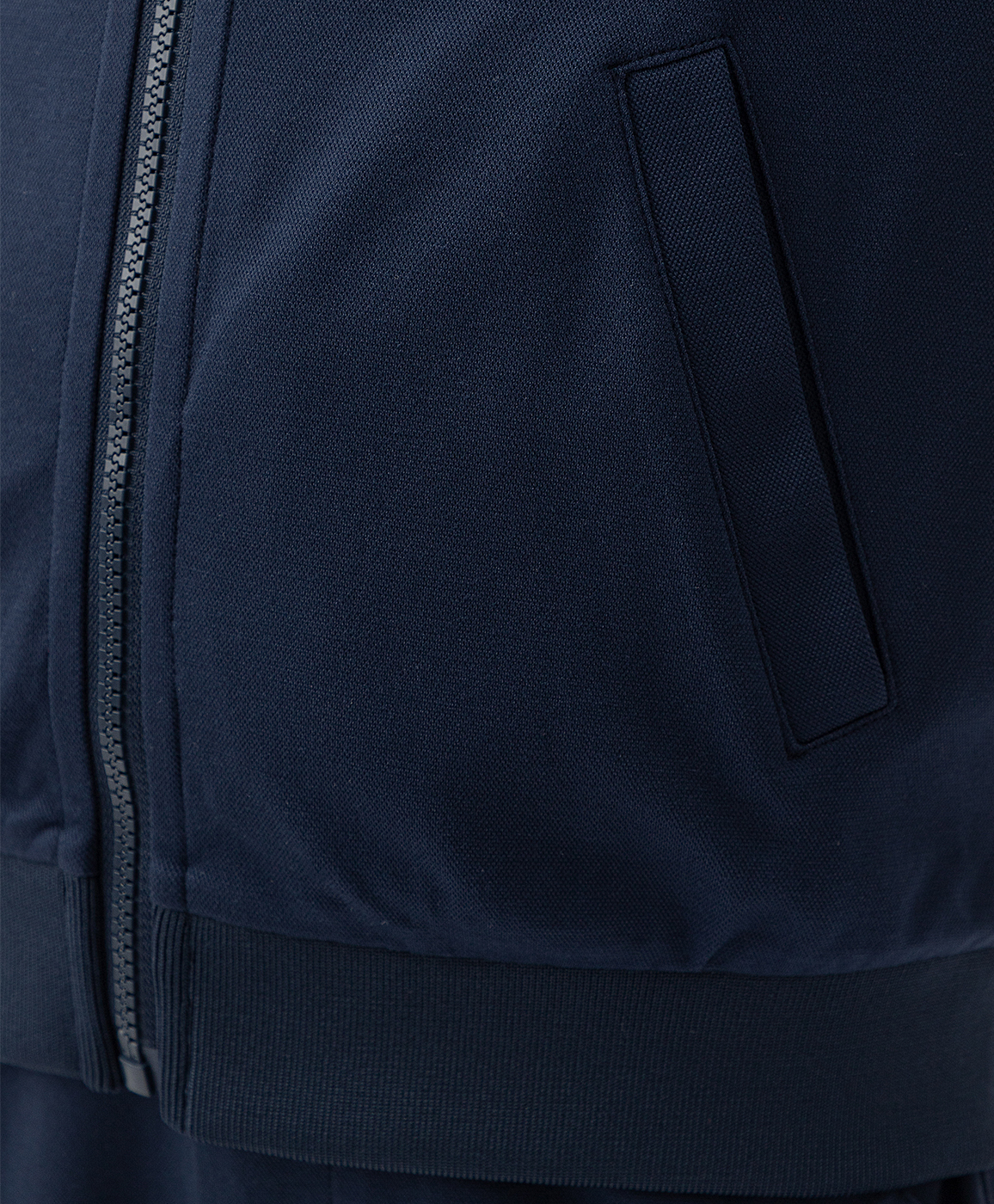 фото Толстовка (бомбер) на молнии без капюшона из плотного трикотажа синяя button blue