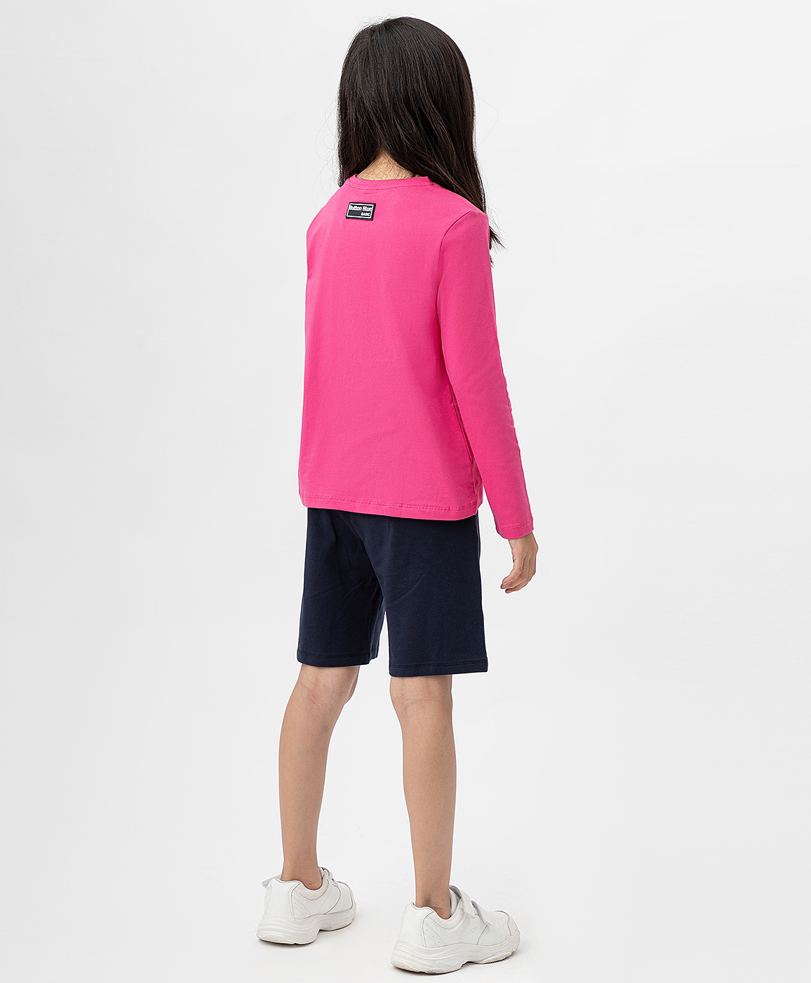 фото Шорты с карманами и поясом на резинке button blue