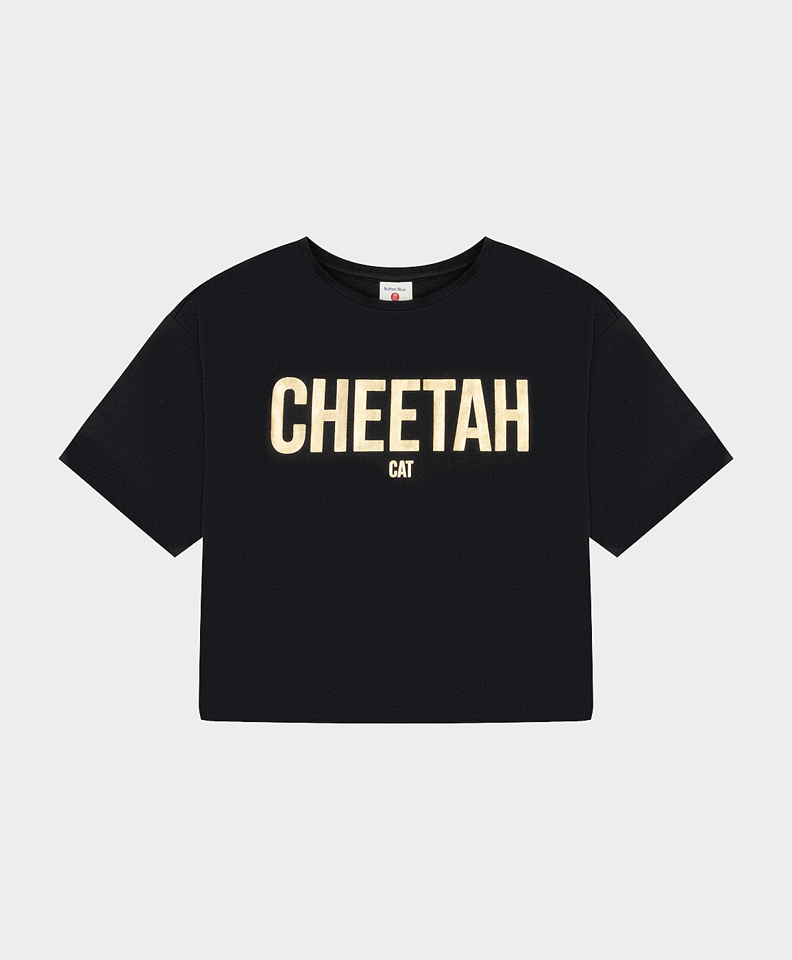 фото Футболка со спущенным рукавом и принтом черная button blue