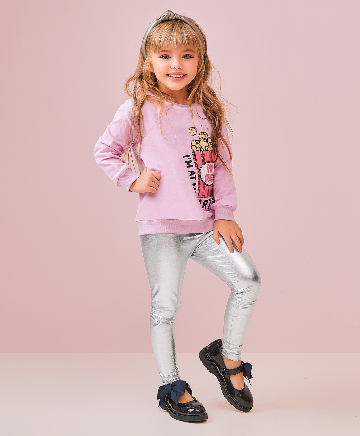 фото Леггинсы серебристые button blue