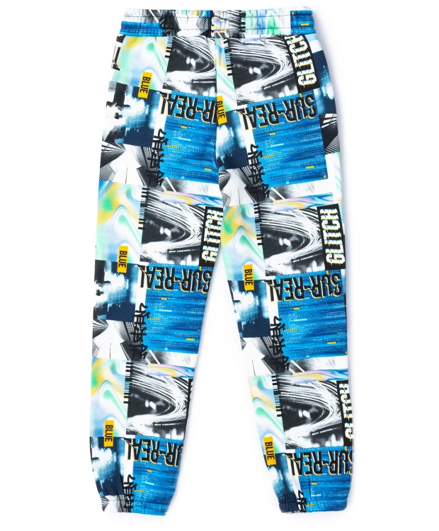 фото Брюки трикотажные с начесом мультицвет button blue (146)