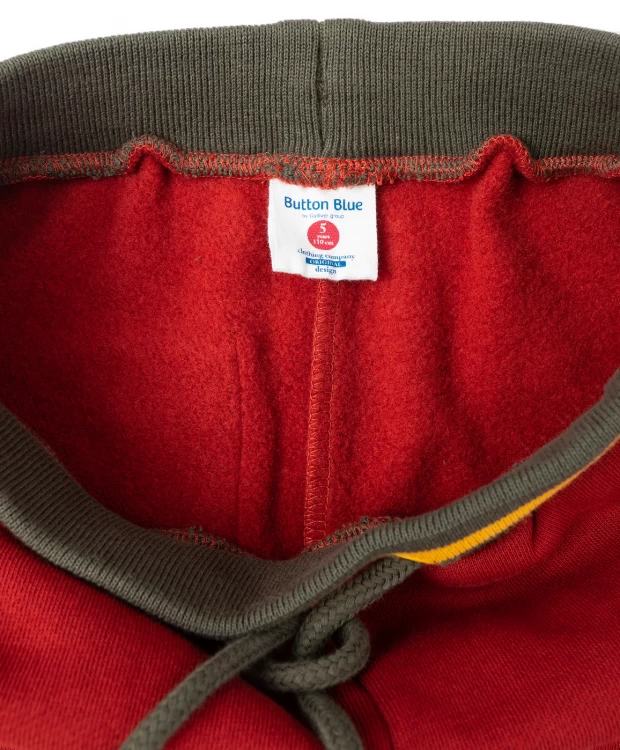 фото Брюки трикотажные с начесом красные button blue (110)