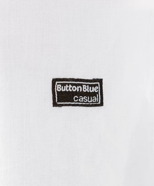 фото Рубашка с текстовым принтом на кнопках белая button blue (140)