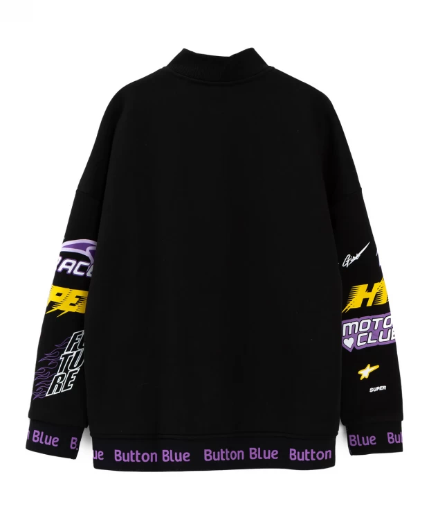 фото Толстовка на кнопках с начесом button blue (140)