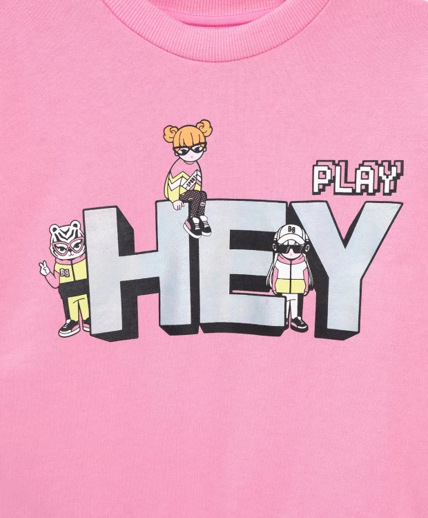 фото Толстовка с лампасами и принтом розовая button blue (110)