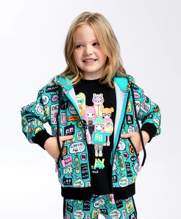 фото Толстовка на молнии мультицвет button blue (98)