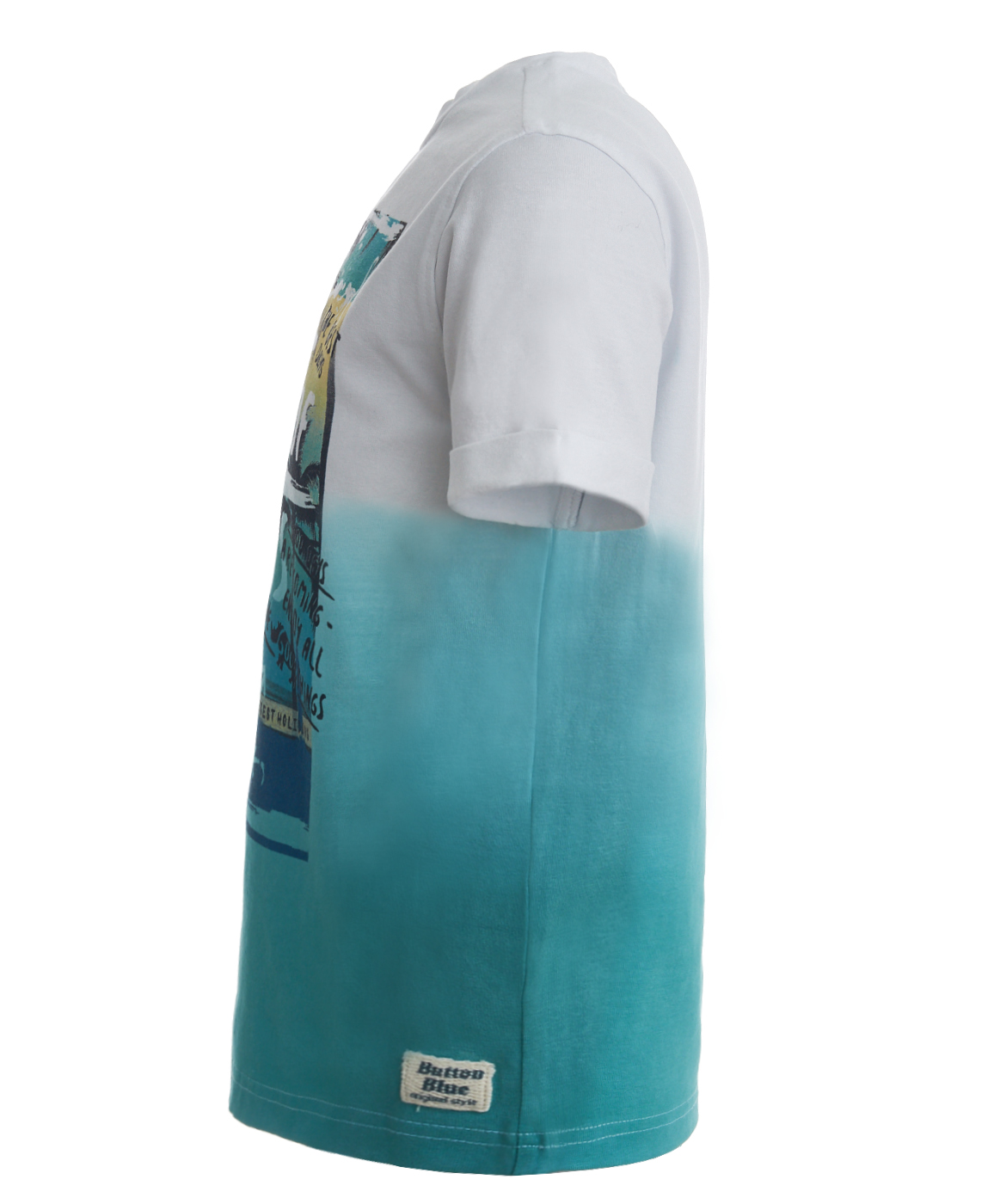 фото Футболка с голубым принтом button blue