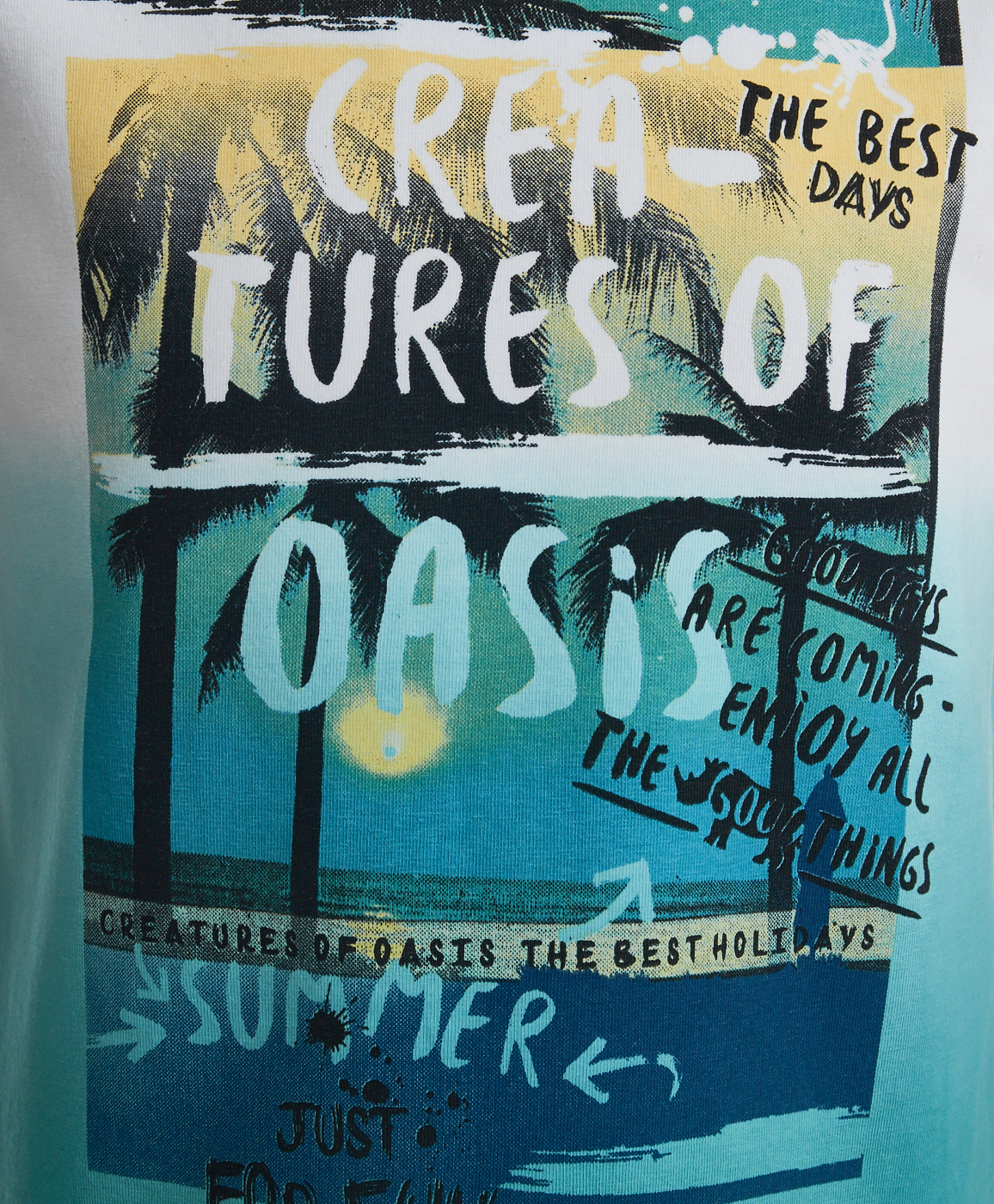 фото Футболка с голубым принтом button blue