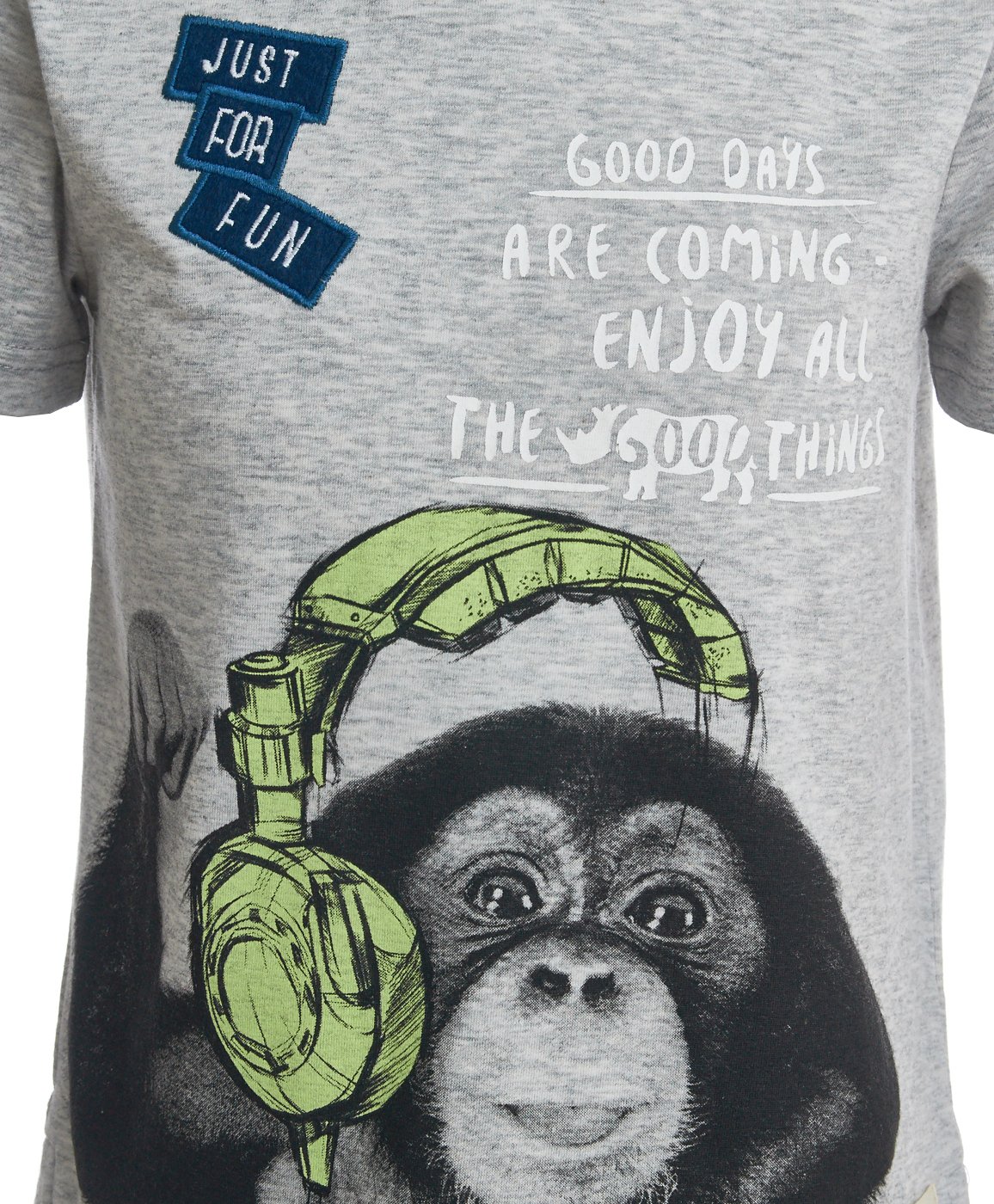 фото Серая футболка с принтом button blue