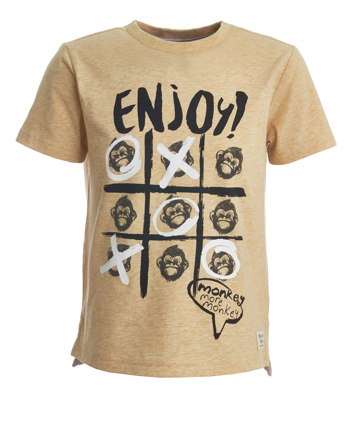 фото Охряная футболка с принтом button blue