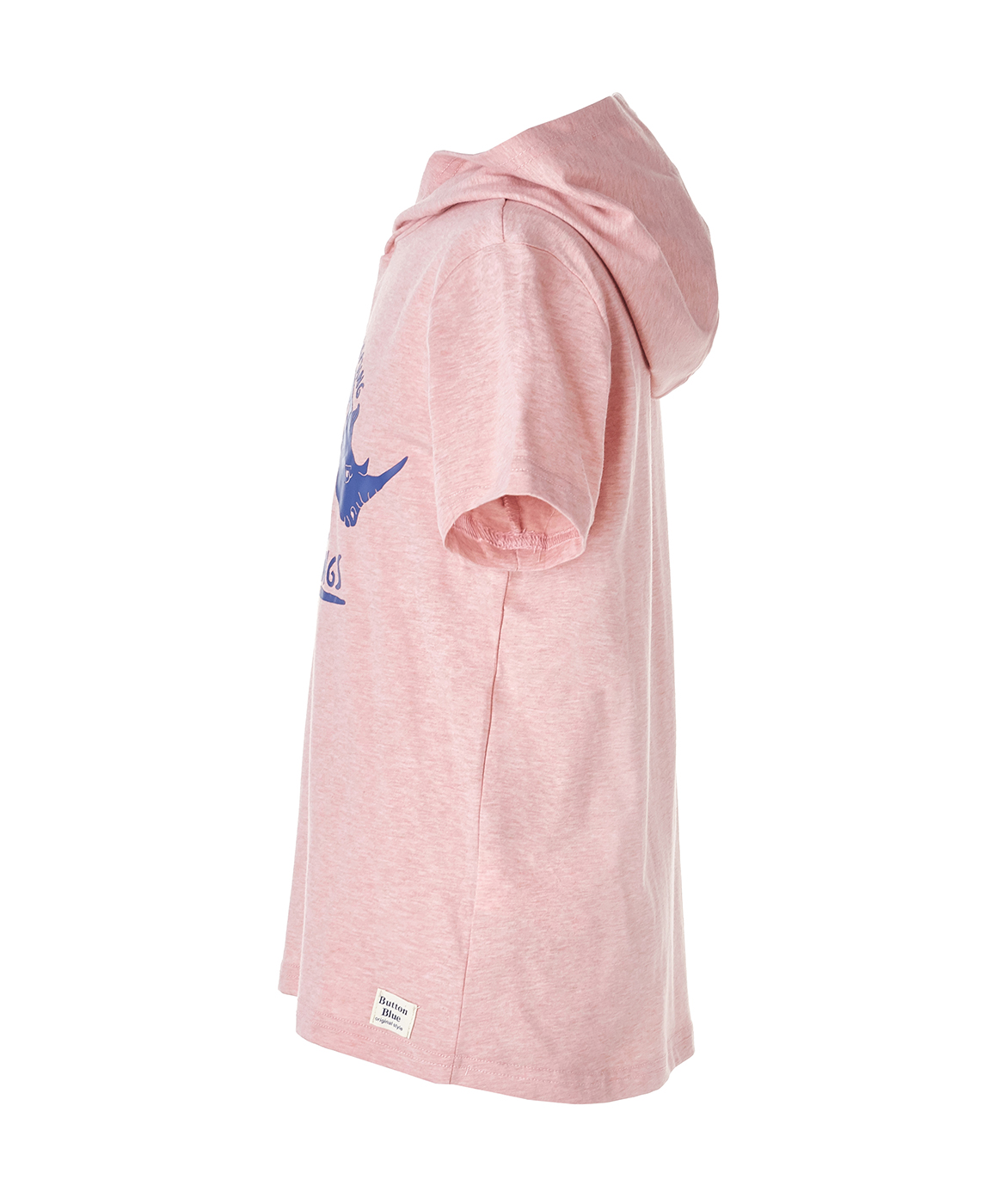 фото Розовая футболка с капюшоном button blue