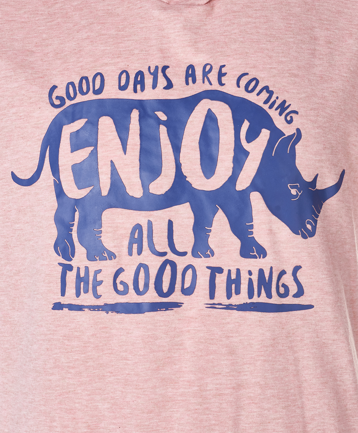 фото Розовая футболка с капюшоном button blue