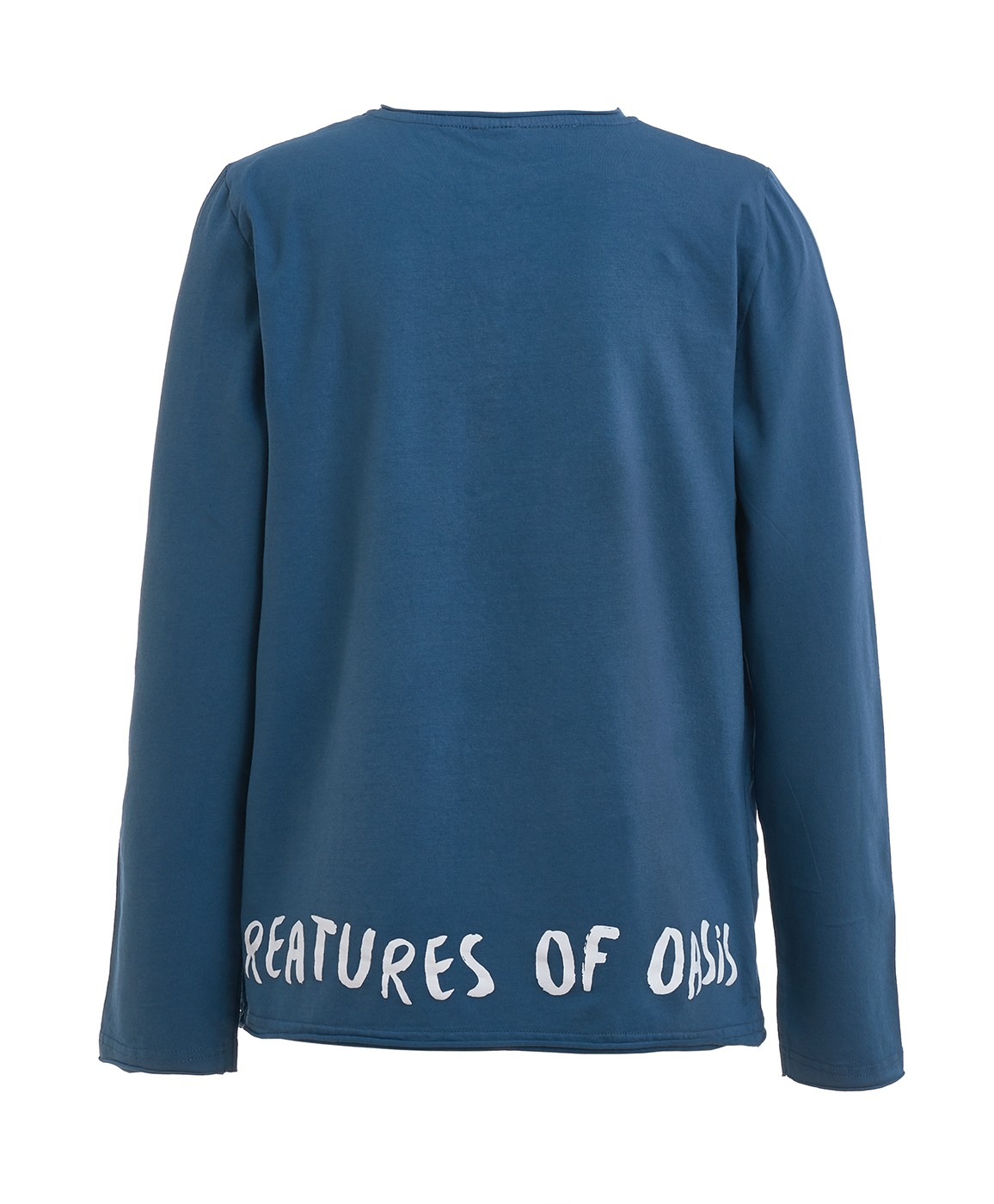 фото Синяя футболка с длинным рукавом button blue