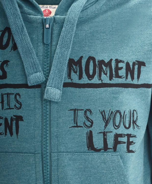 фото Бирюзовая толстовка из футера button blue (140)