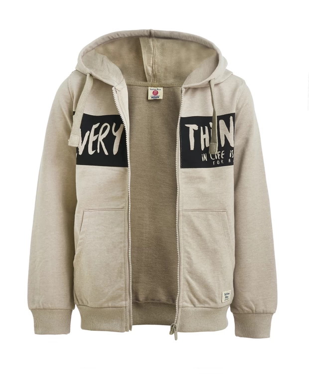 фото Бежевая толстовка из футера button blue (128)