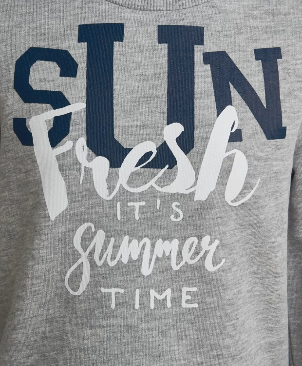 фото Серая толстовка из футера button blue (122)