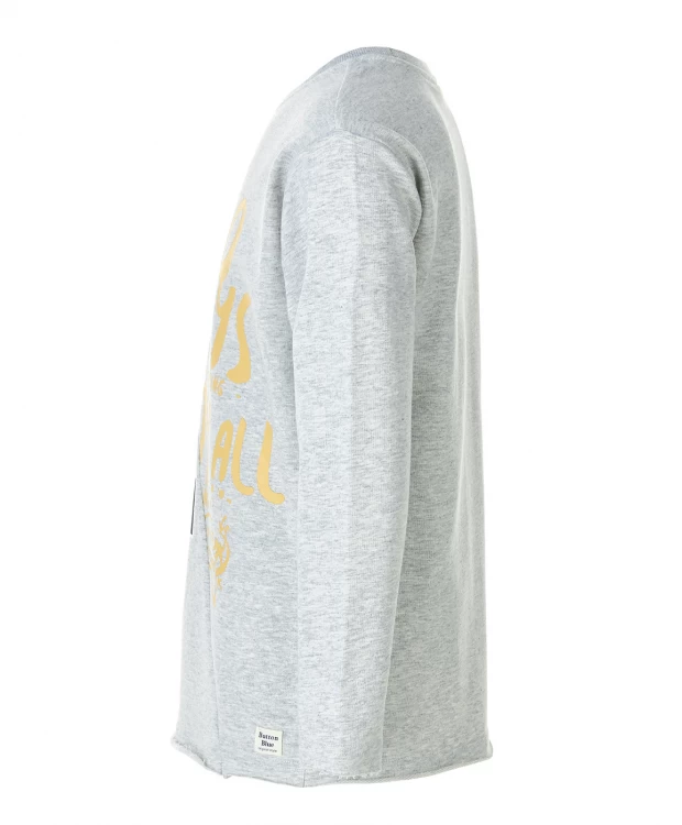 фото Серая толстовка из футера button blue (110)