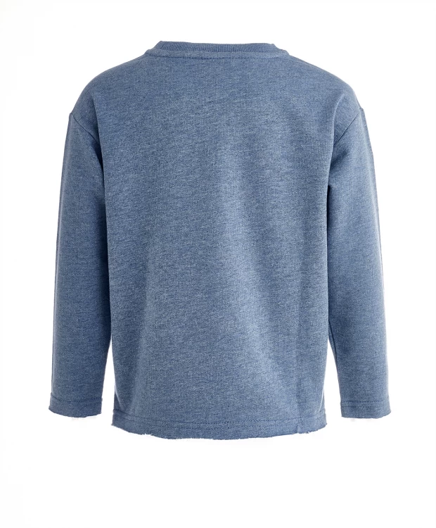 фото Синяя толстовка из футера button blue (128)