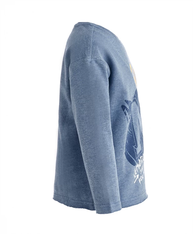 фото Синяя толстовка из футера button blue (128)