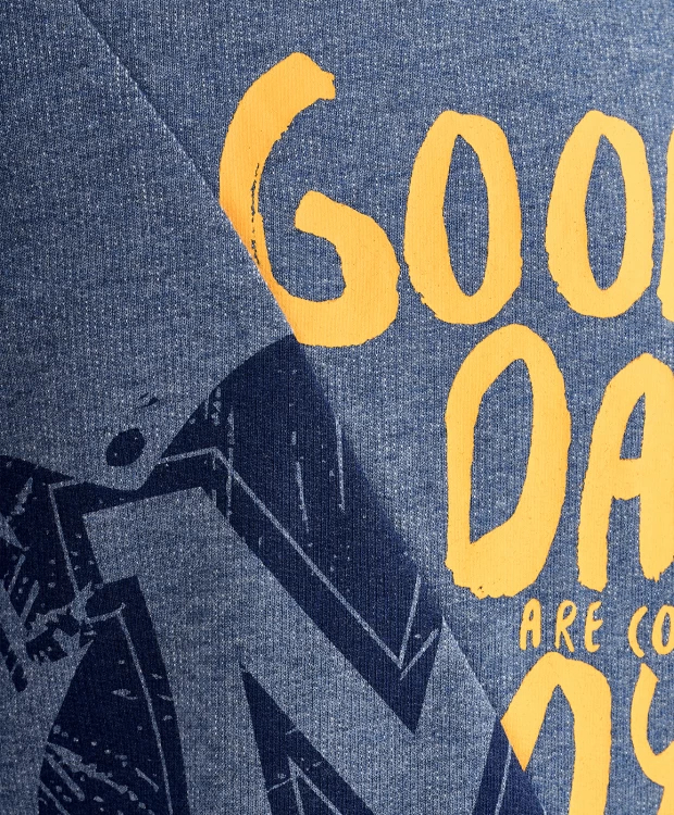 фото Синяя толстовка из футера button blue (128)