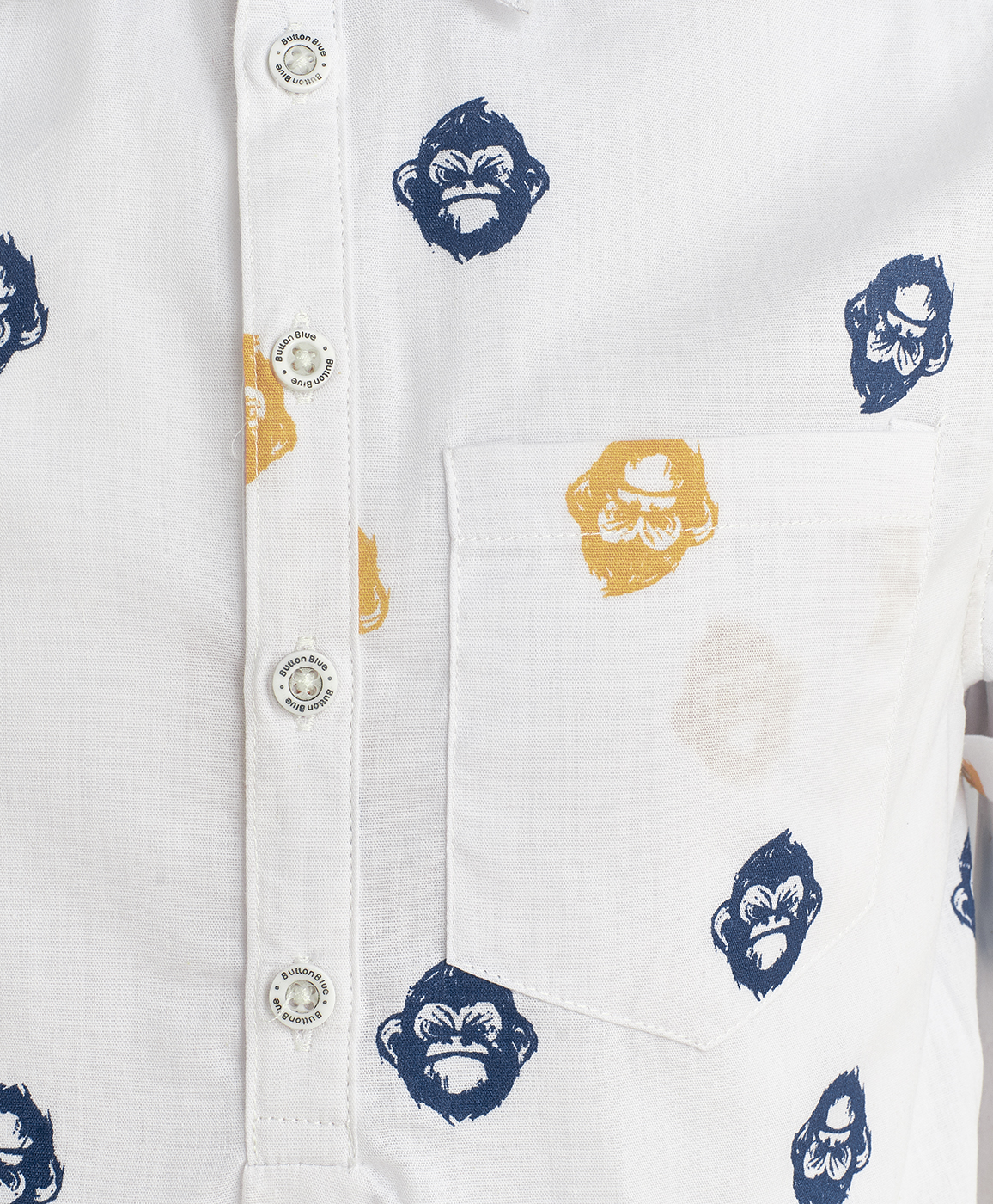 фото Белая рубашка с орнаментом button blue