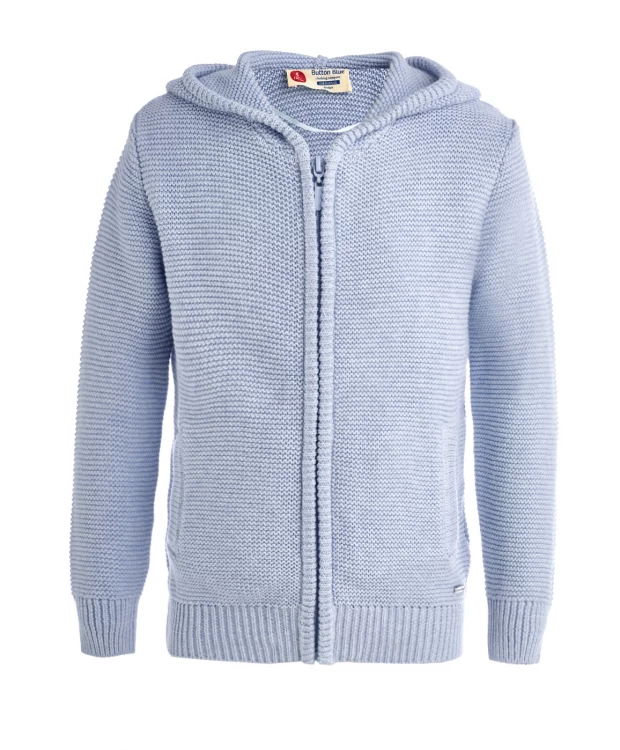 

Вязаный голубой кардиган с капюшоном Button Blue, Вязаный голубой кардиган с капюшоном Button Blue (158)