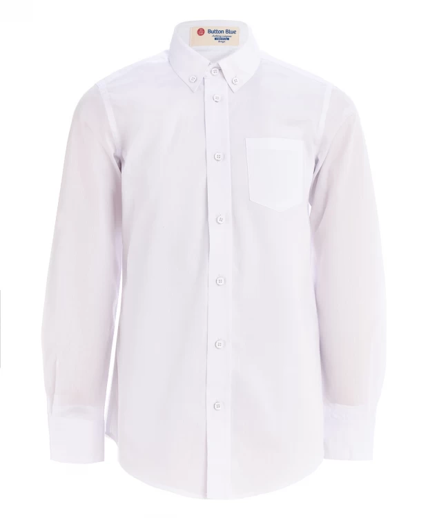 фото Белая хлопковая рубашка button blue (110)