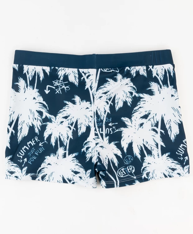 фото Синие плавки с орнаментом пальмы button blue (104-110)