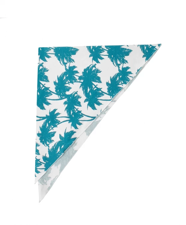 фото Белый платок с орнаментом пальмы button blue (без размера)