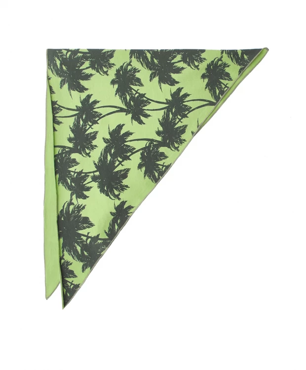 фото Зеленый платок с орнаментом пальмы button blue (без размера)