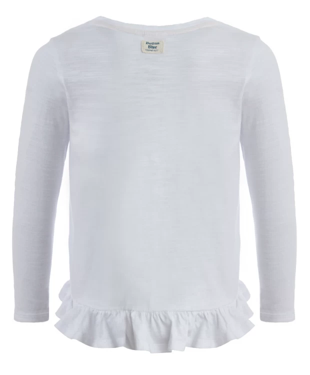 фото Белая хлопковая футболка с принтом button blue (104)