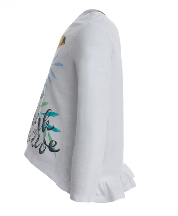 фото Белая хлопковая футболка с принтом button blue (104)