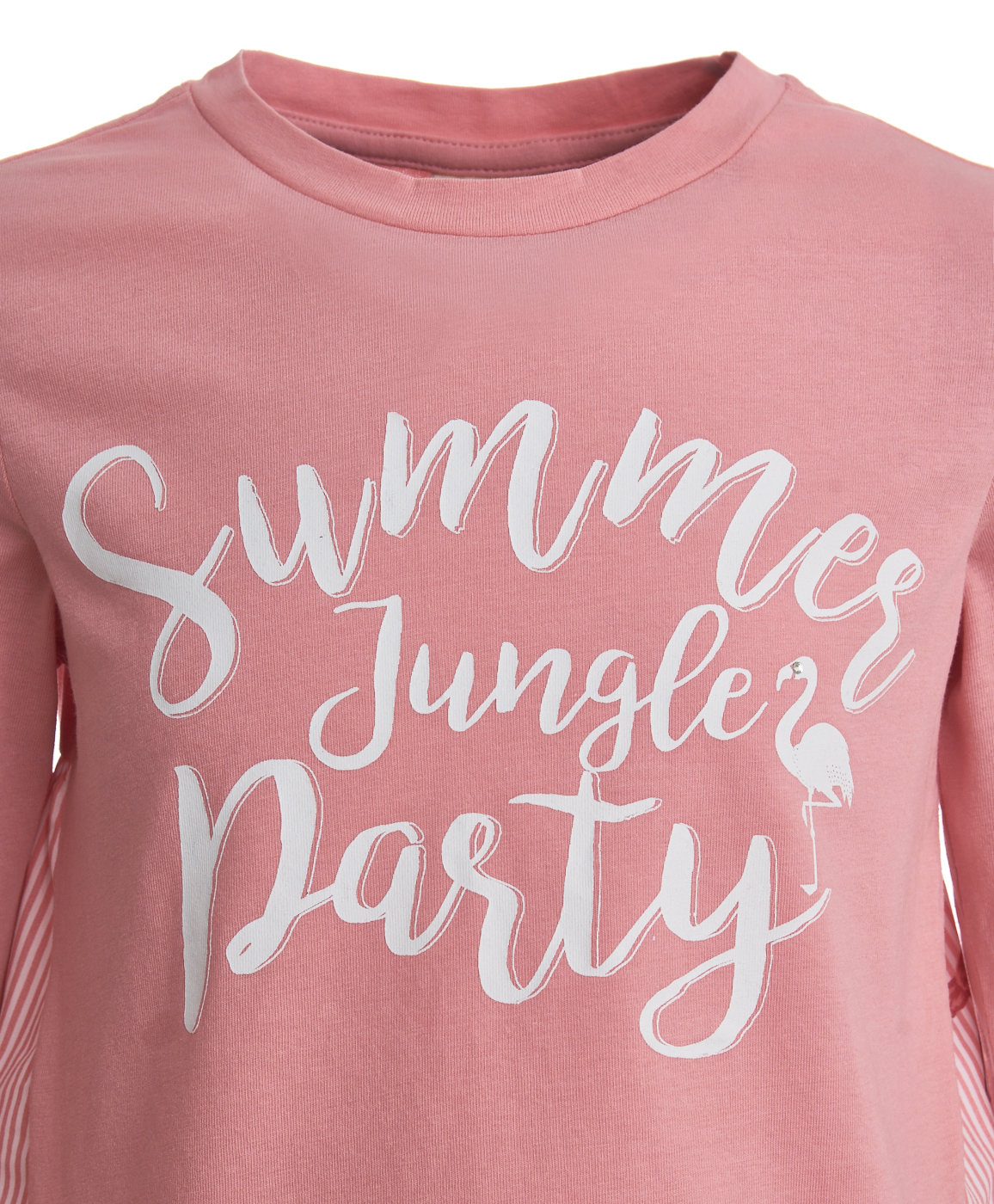 фото Розовая футболка с декором button blue